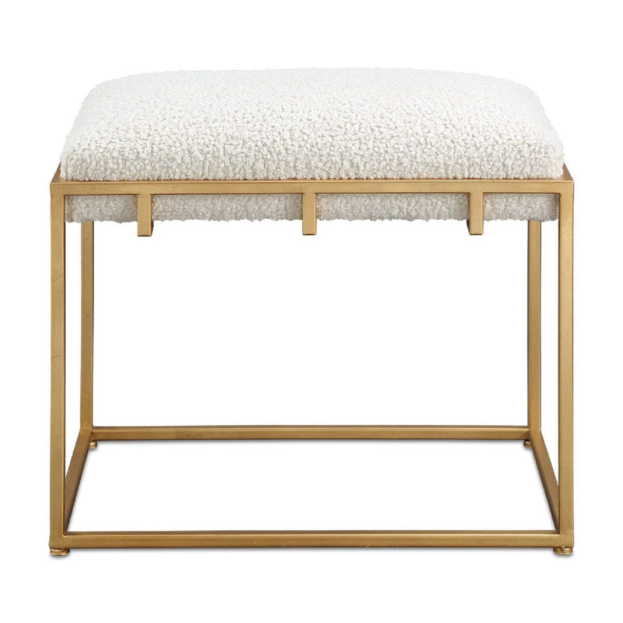   Gold Framed Shearling Bench | Oroa.com