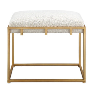   Gold Framed Shearling Bench | Oroa.com