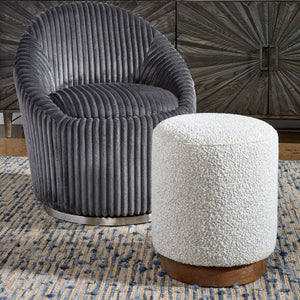   Cylindrical Textured Fabric Ottoman | Oroa.com