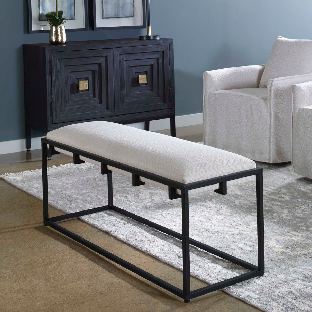   White Waffle Seat Bench | Oroa.com