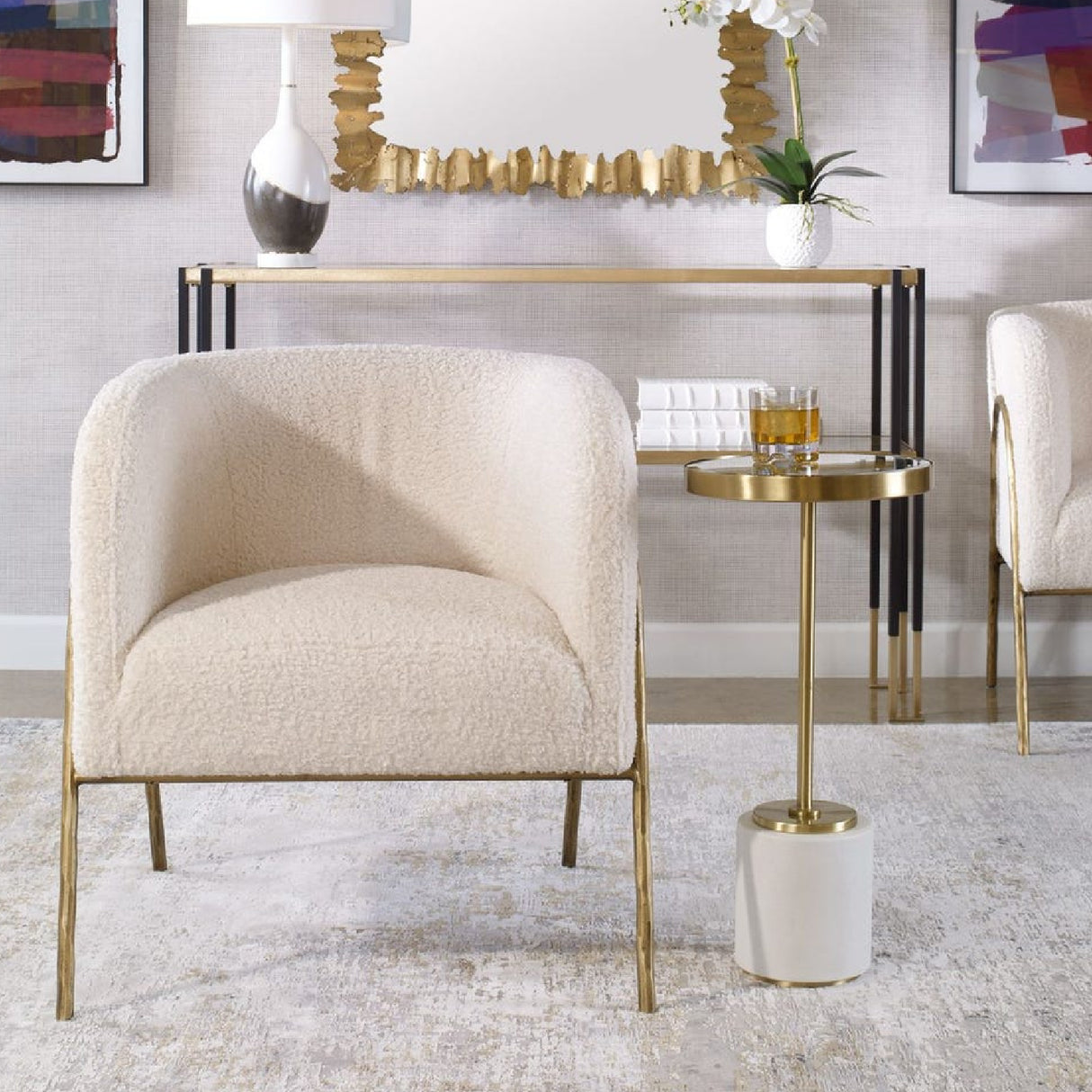   White Shearling Accent Chair | Oroa.com