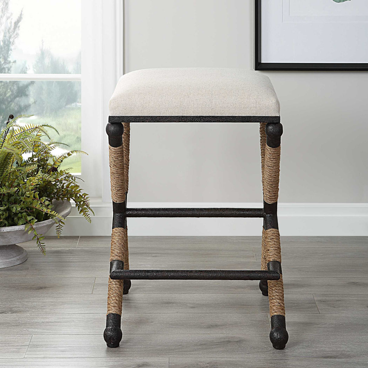   Cream Cotton Counter Stool | Oroa.com