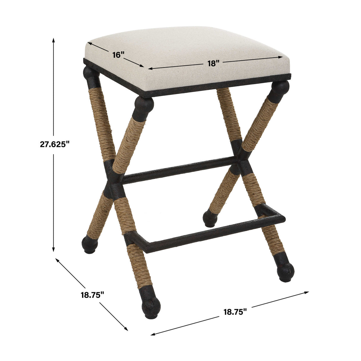   Cream Cotton Counter Stool | Oroa.com