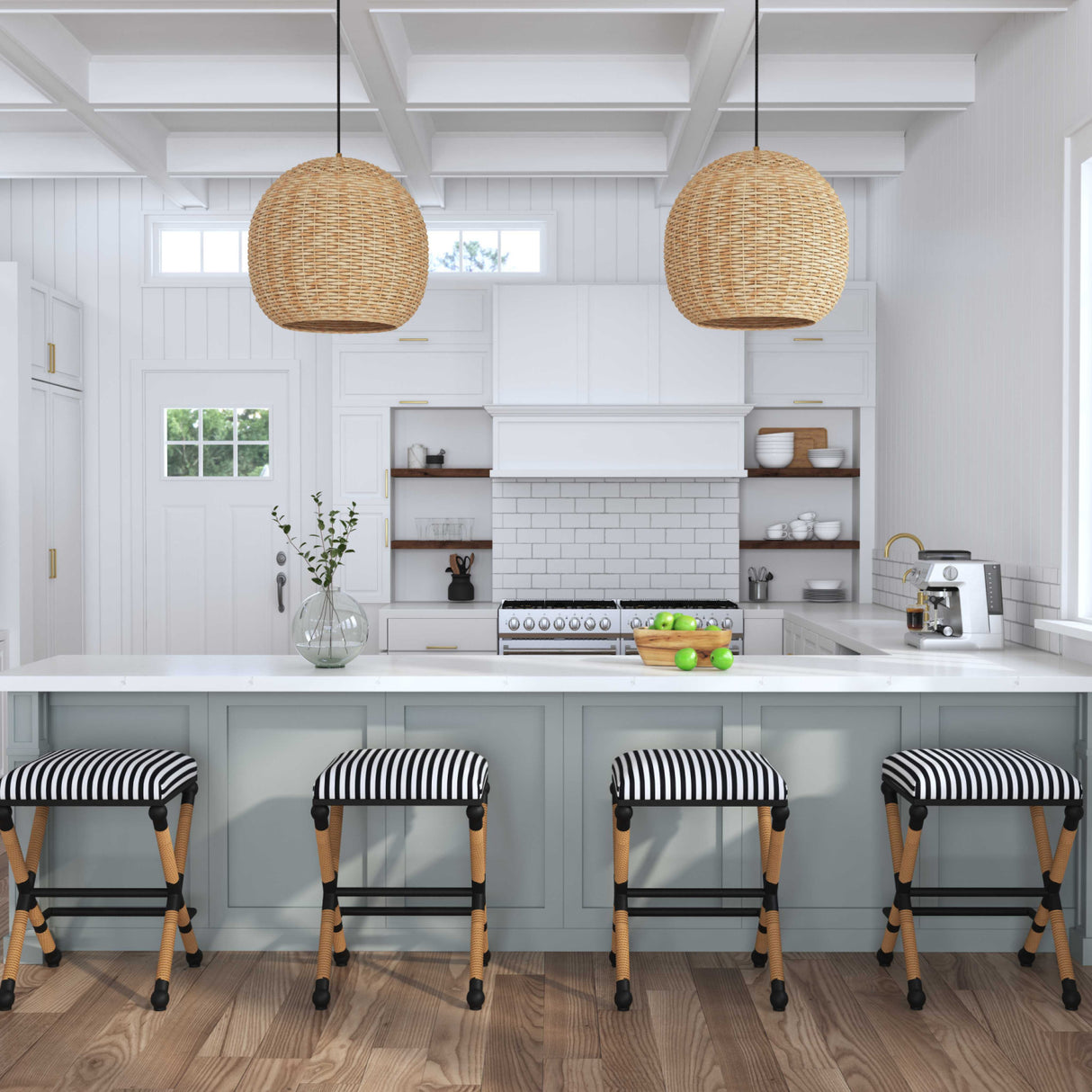   Sailor Striped Counter Stool | Oroa.com