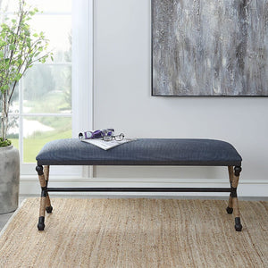   Blue Cotton Blend Bench | Oroa.com