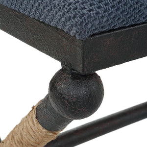   Blue Cotton Blend Bench | Oroa.com