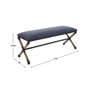   Blue Cotton Blend Bench | Oroa.com