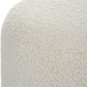   White Shearling Ottoman | Oroa.com