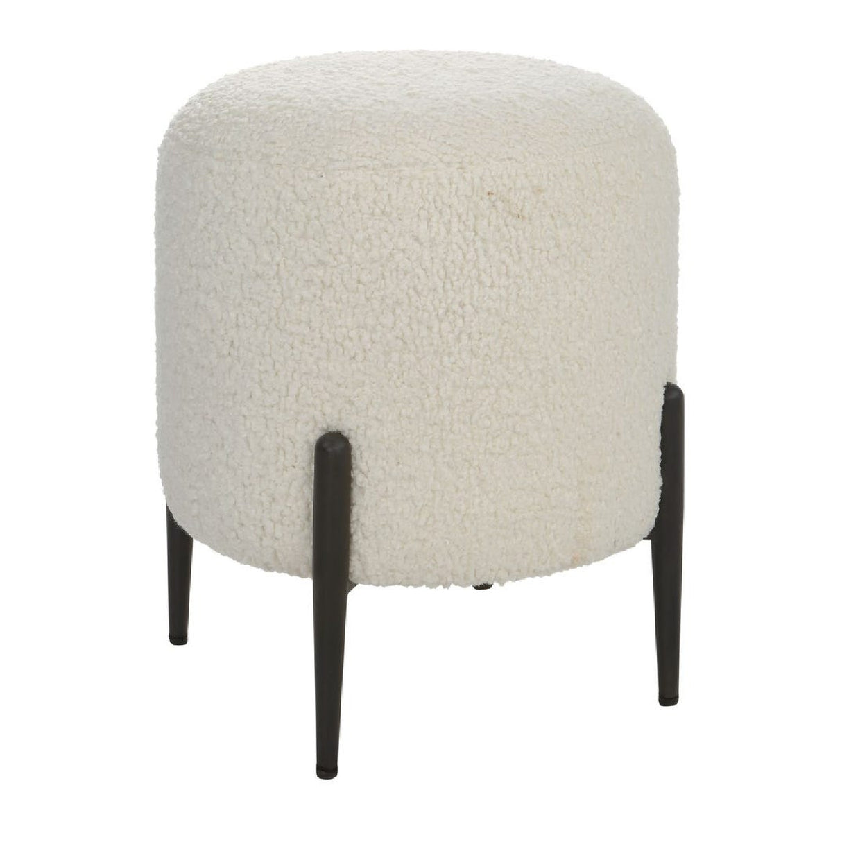   White Shearling Ottoman | Oroa.com