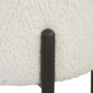   White Shearling Ottoman | Oroa.com