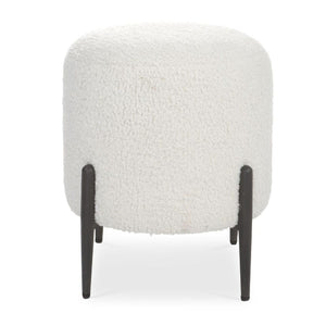   White Shearling Ottoman | Oroa.com
