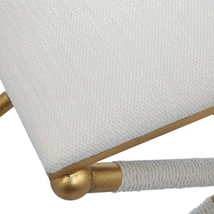   Gold Framed White Bench S | Oroa.com
