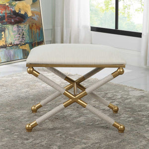   Gold Framed White Bench S | Oroa.com
