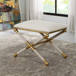   Gold Framed White Bench S | Oroa.com