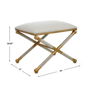   Gold Framed White Bench S | Oroa.com