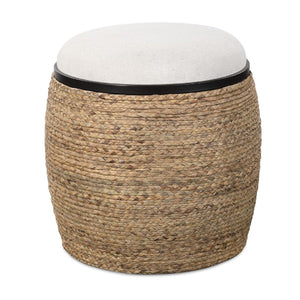   Braided Straw Round Ottoman | Oroa.com