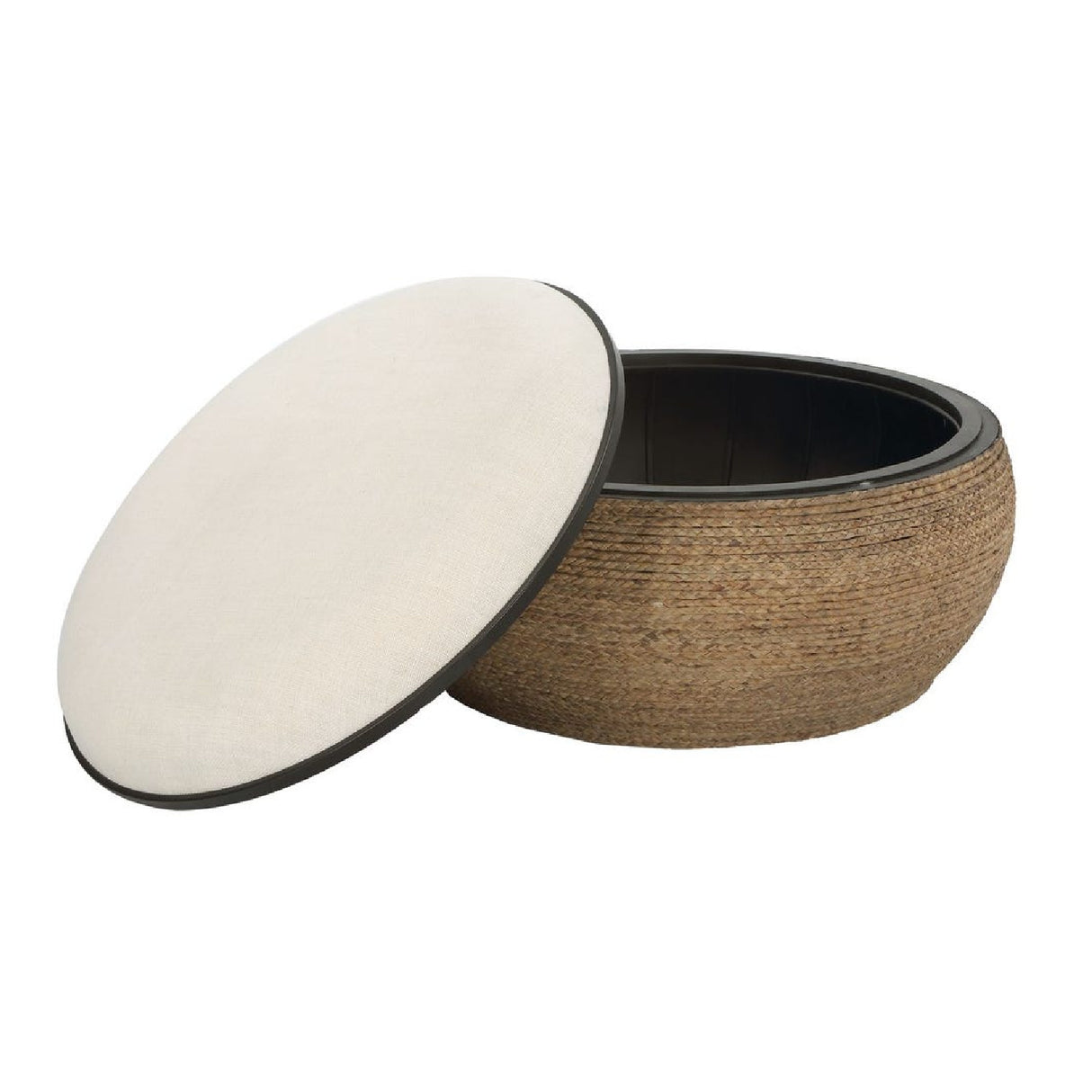   Braided Straw Round Ottoman | Oroa.com