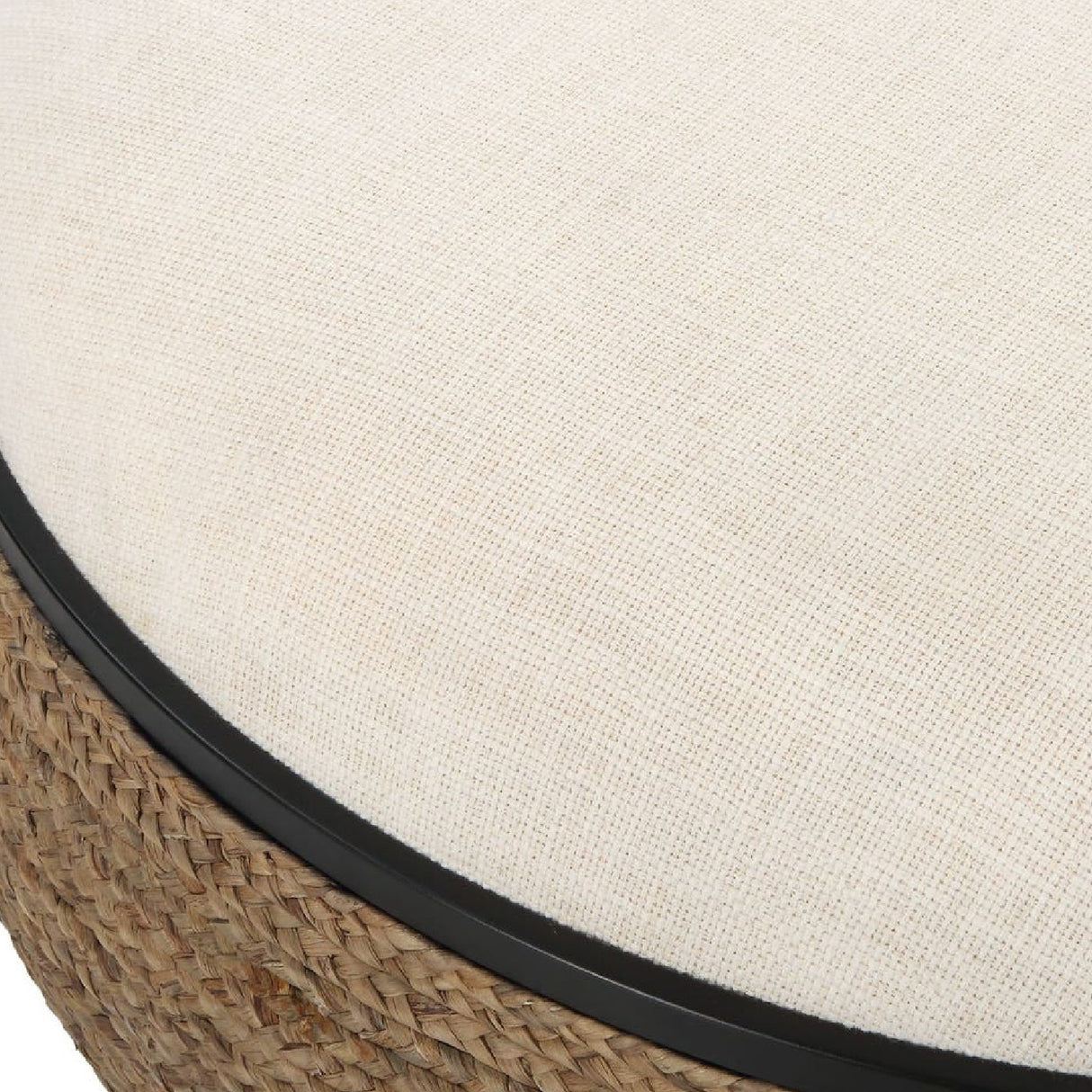   Braided Straw Round Ottoman | Oroa.com