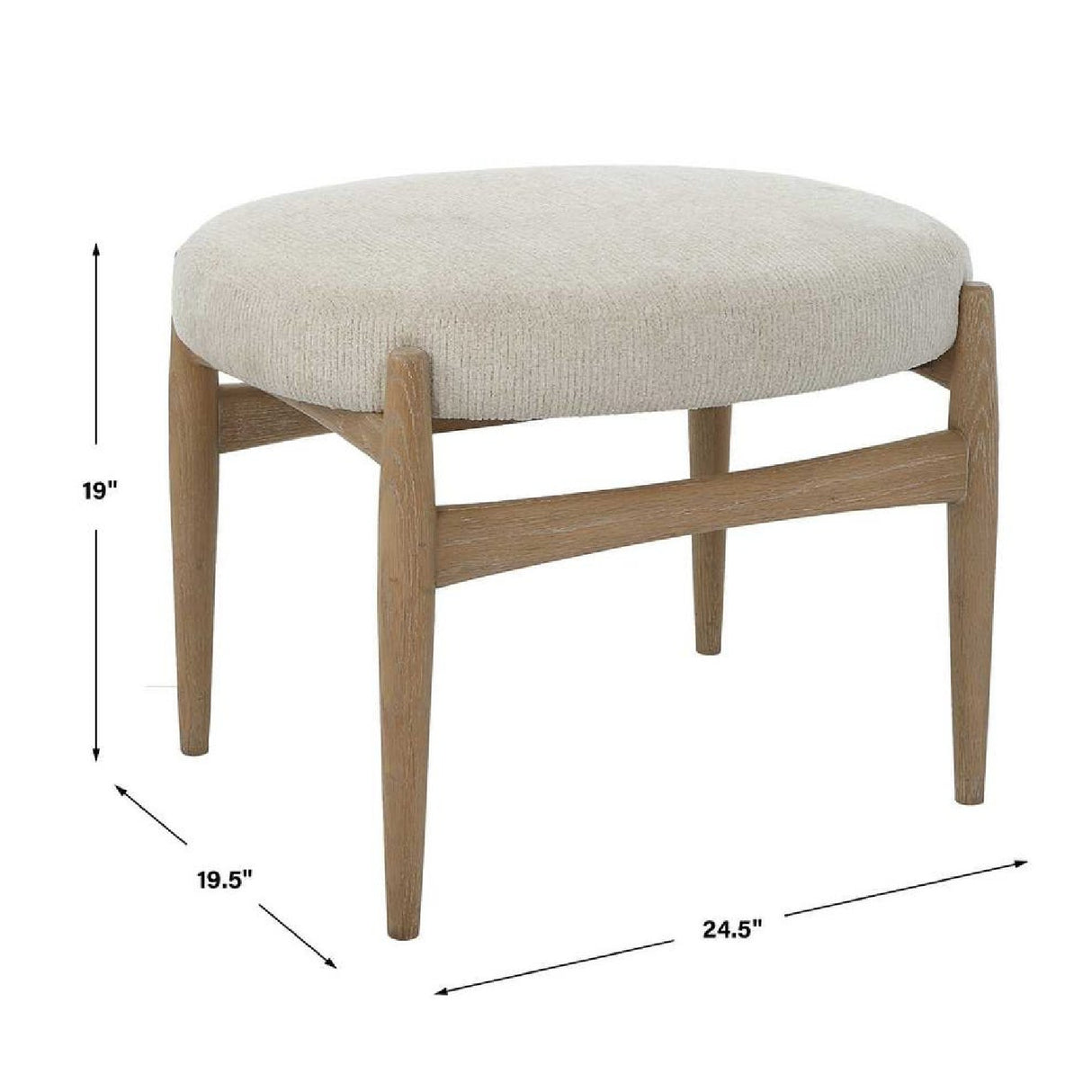   Oak Base White Fabric Bench S | Oroa.com