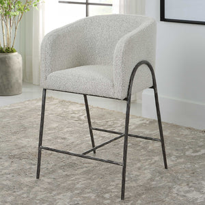   Barrel-Back Boucle Counter Stool | Oroa.com