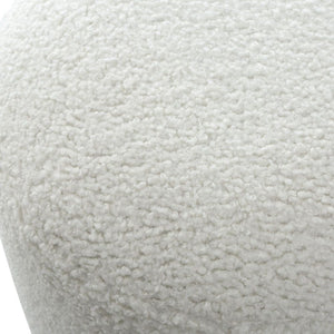   White Shearling Ottoman | Oroa.com