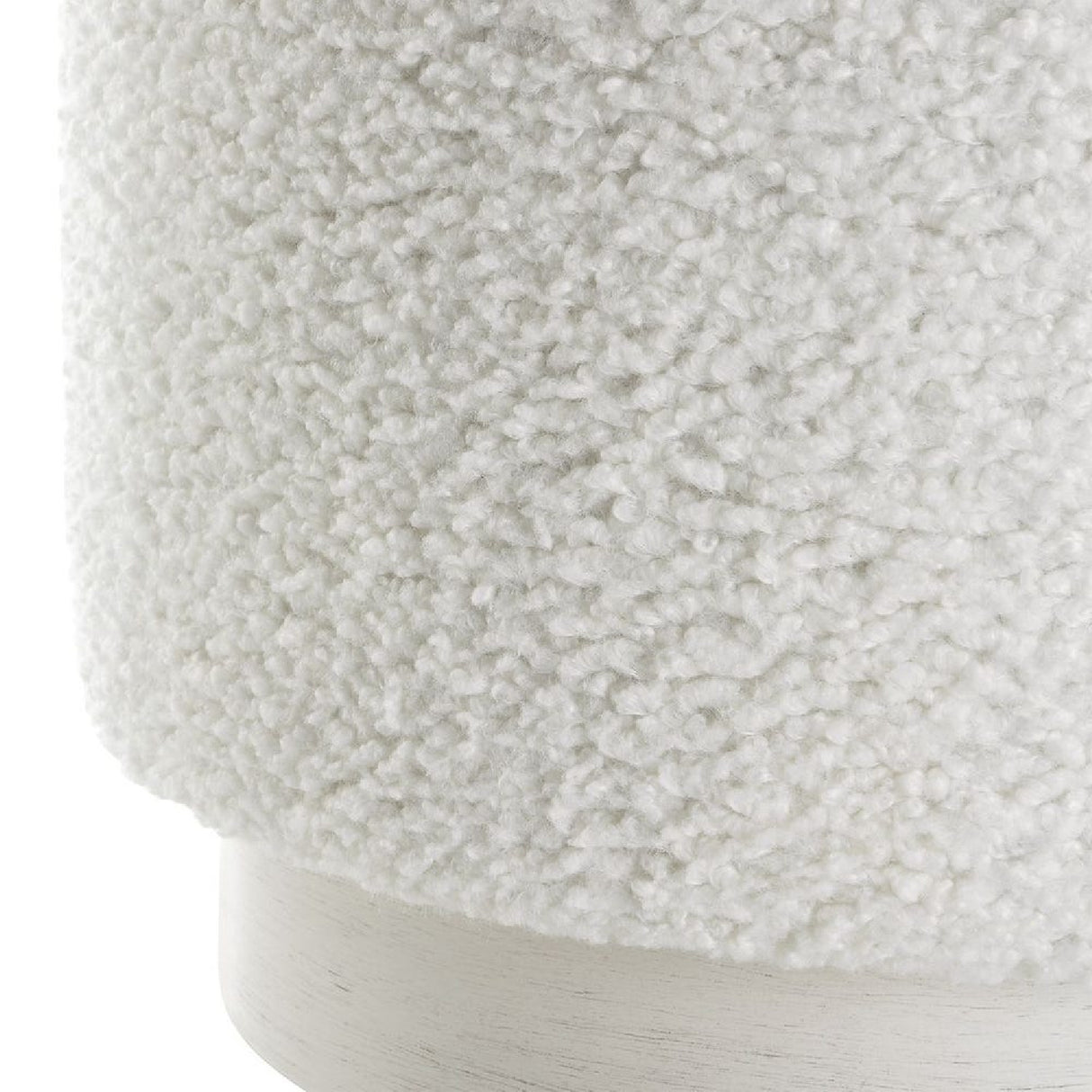   White Shearling Ottoman | Oroa.com