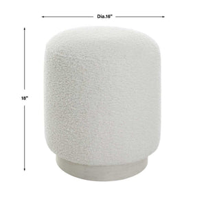   White Shearling Ottoman | Oroa.com