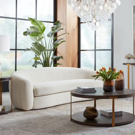   White Shearling Curved Sofa | Oroa.com