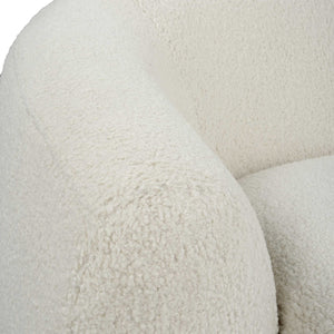   White Shearling Curved Swivel Chair | Oroa.com