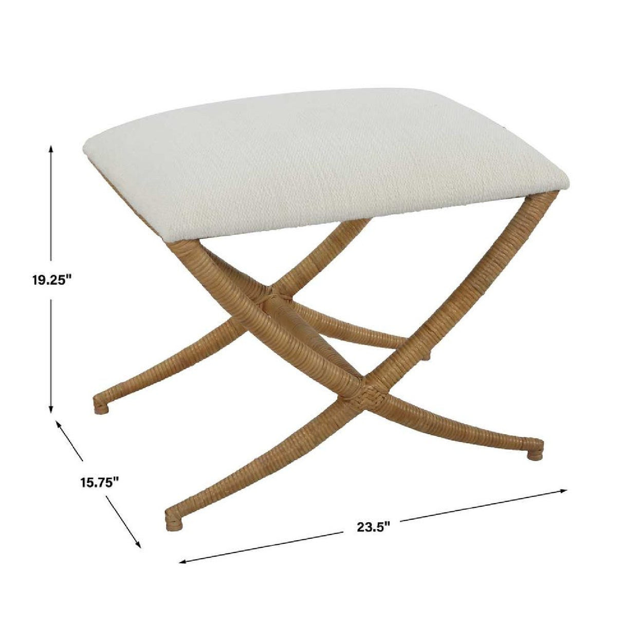   Rattan Wrapped Cross-Base Bench S | Oroa.com