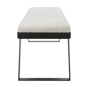   White Chenille Boucle Bench | Oroa.com