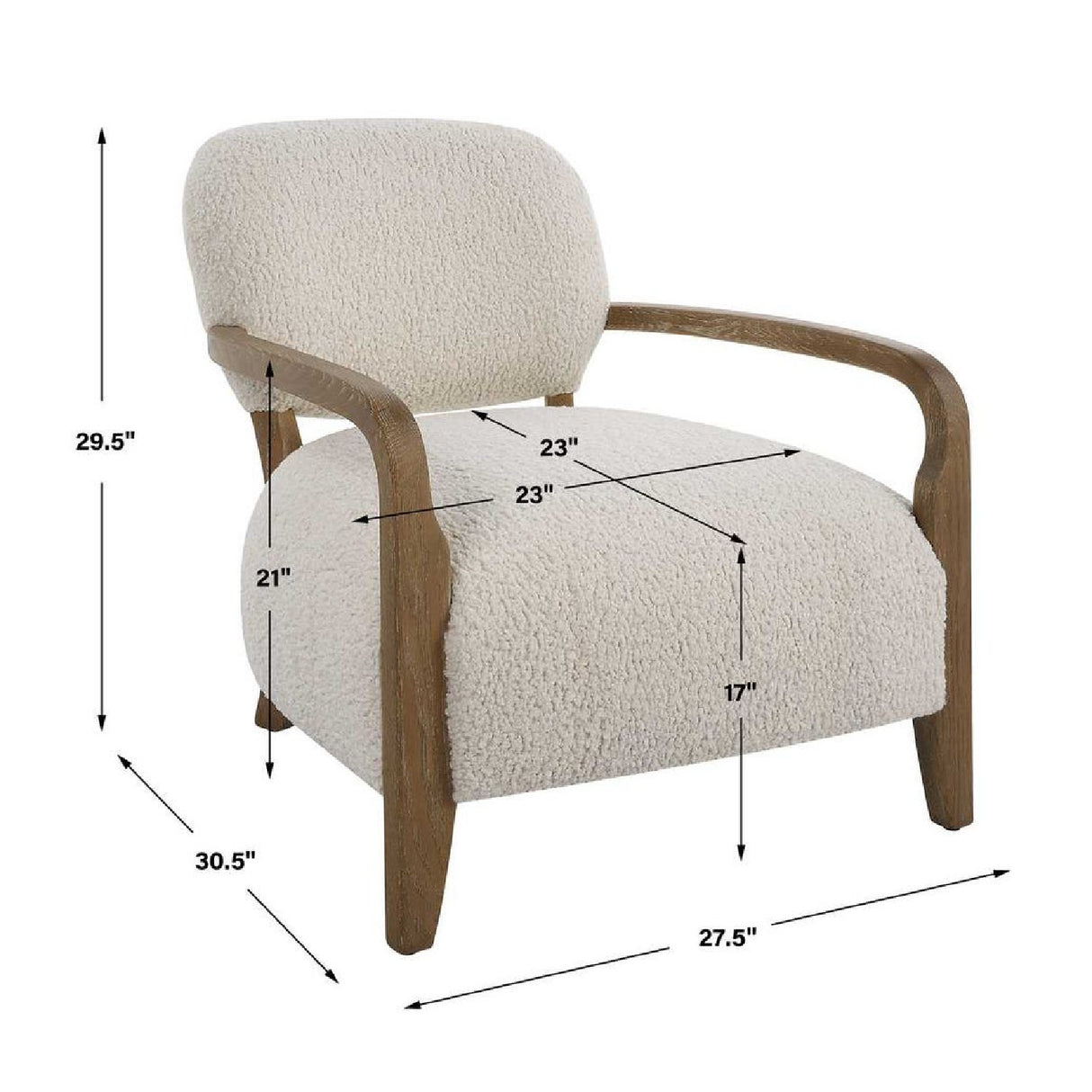   Cream Shearling Accent Chair | Oroa.com