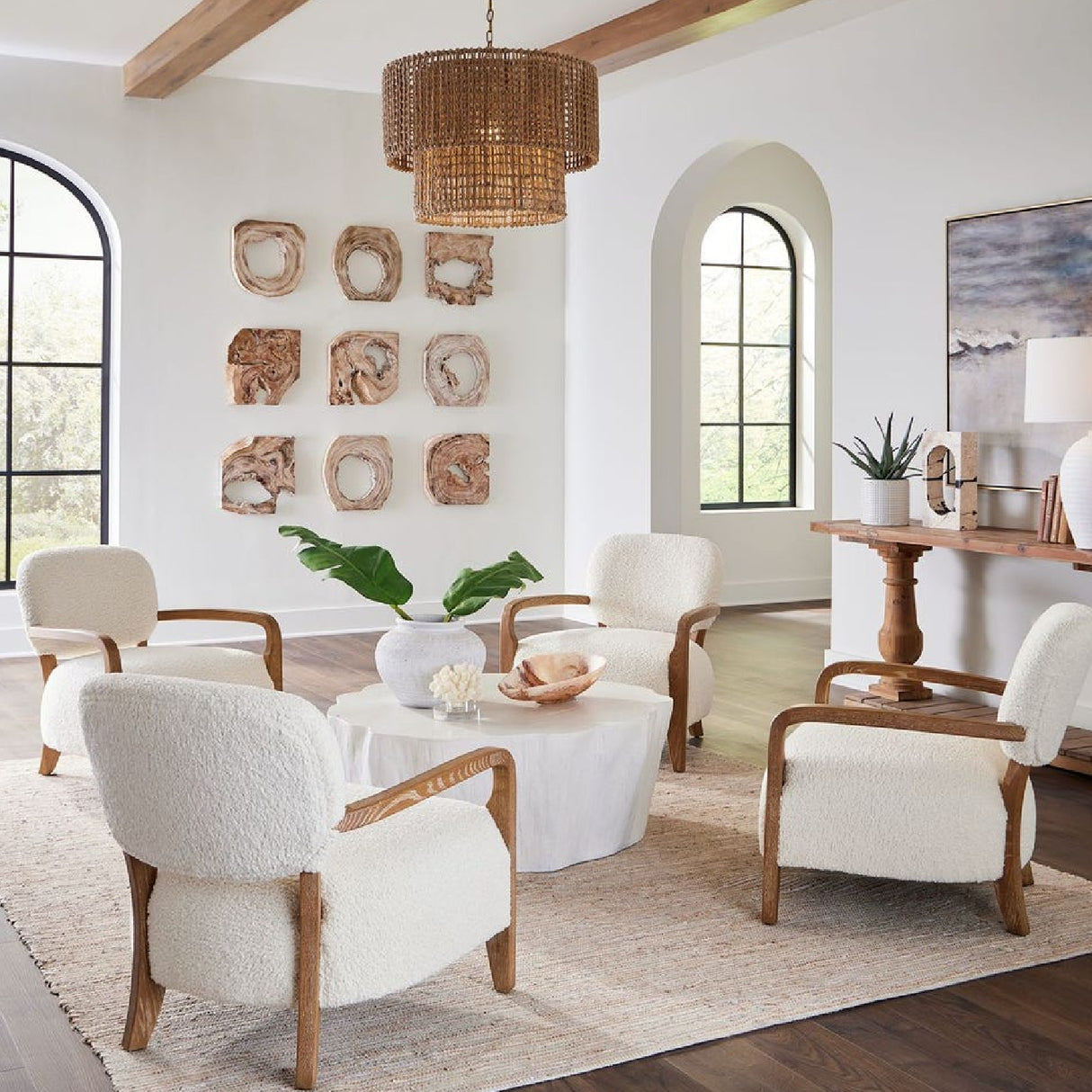   Cream Shearling Accent Chair | Oroa.com