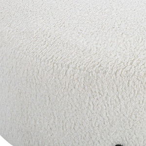   White Shearling Ottoman | Oroa.com