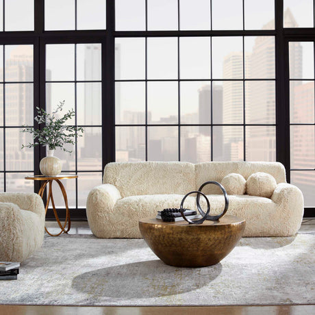   Cream Long-Haired Sheepskin Sofa | Oroa.com