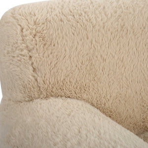   Cream Long-Haired Sheepskin Accent Chair | Oroa.com