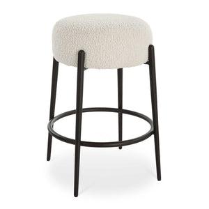   White Shearling Counter Stool | Oroa.com