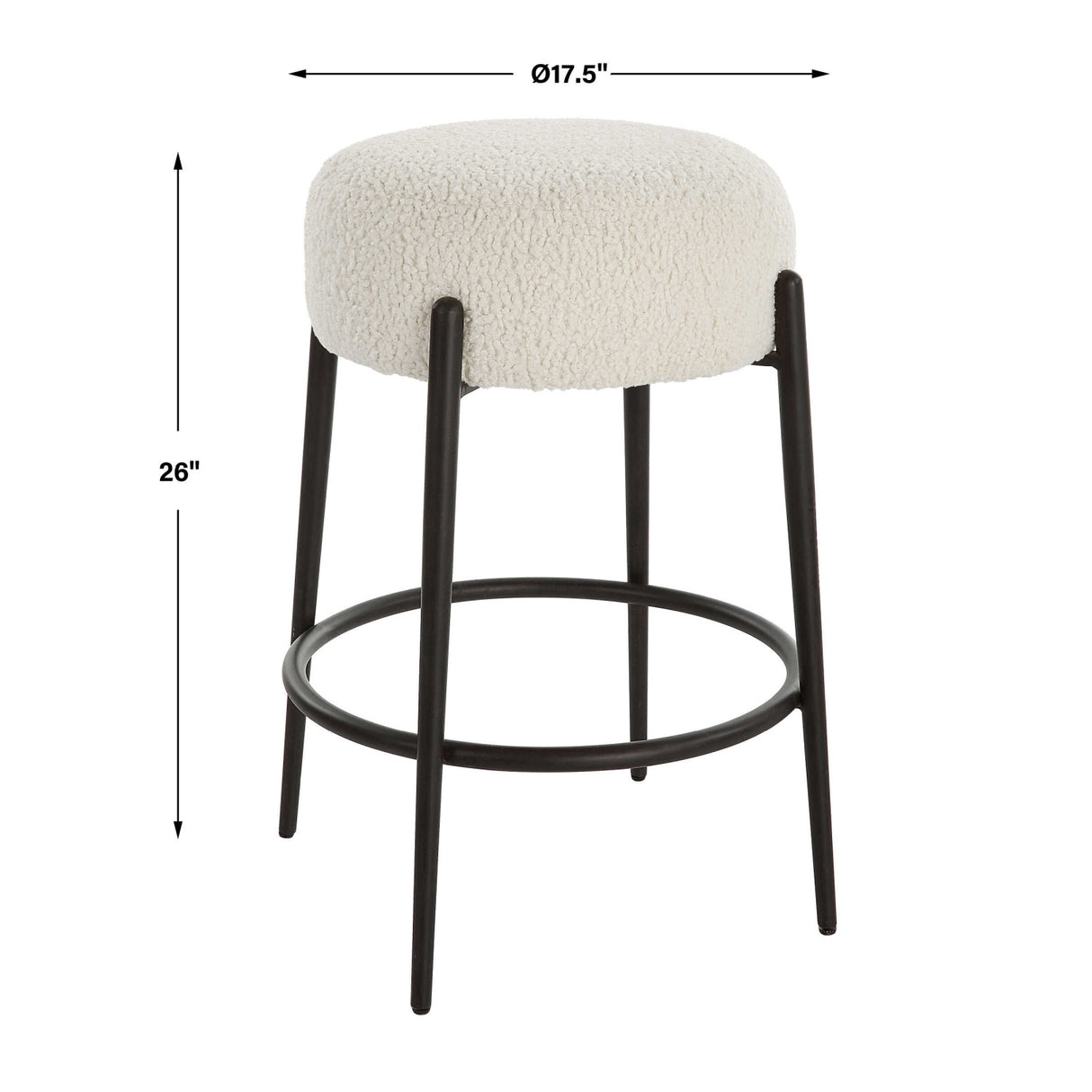   White Shearling Counter Stool | Oroa.com