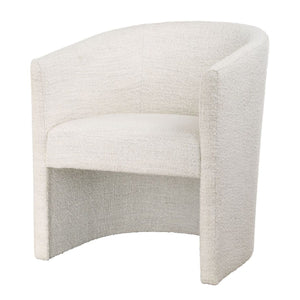   White Boucle Barrel Accent Chair | Oroa.com