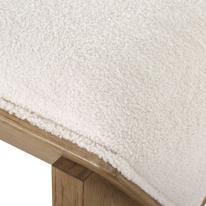   Wooden Framed White Sheepskin Bench | Oroa.com