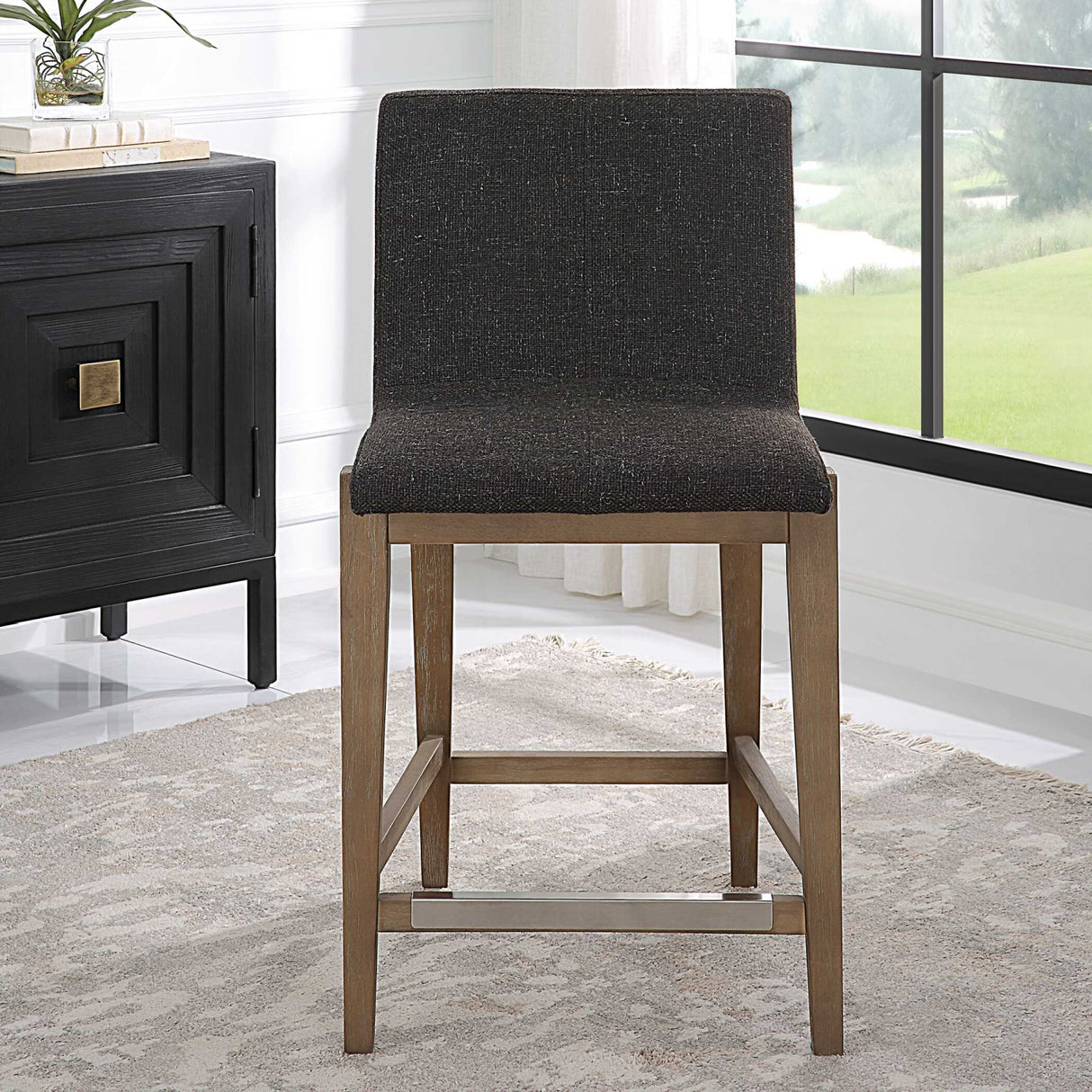   Brown Padded Counter Stool | Oroa.com