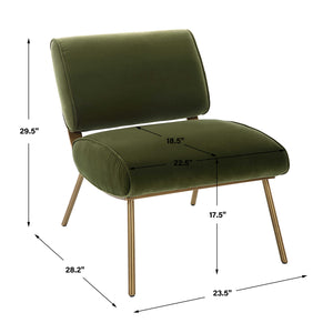   Green Velvet Accent Chair | Oroa.com