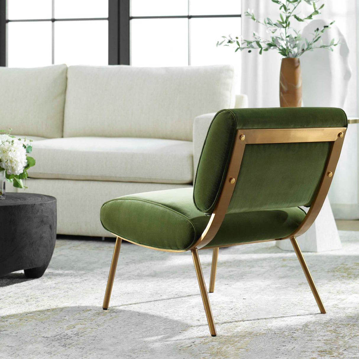   Green Velvet Accent Chair | Oroa.com