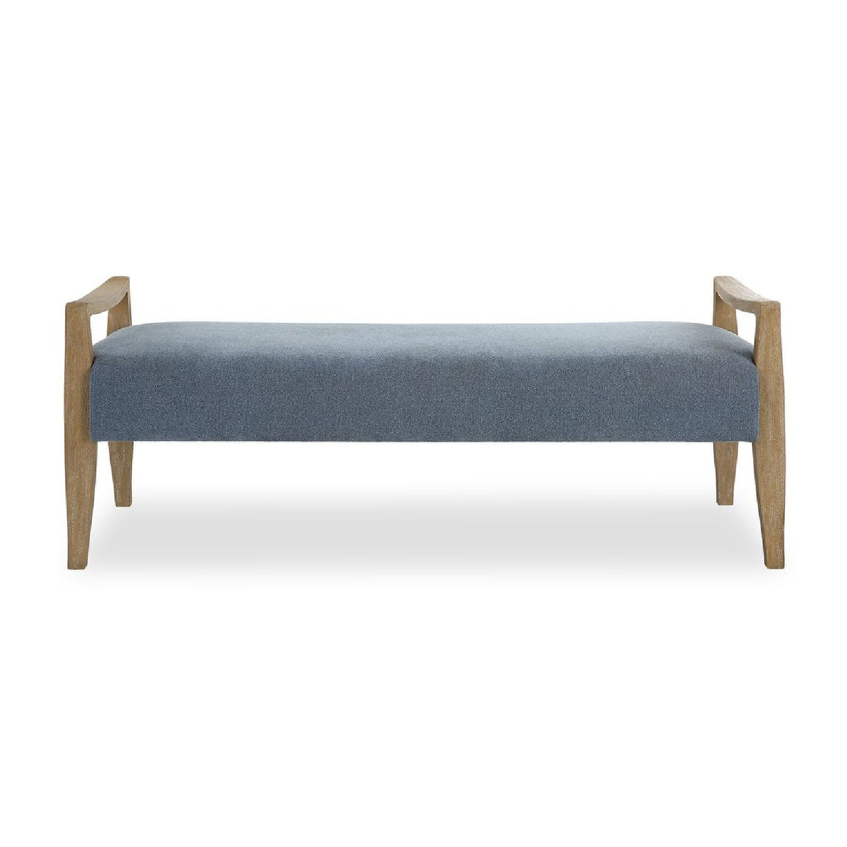   Wood Framed Blue Fabric Bench | Oroa.com