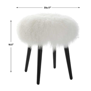   White Sheepskin Accent Stool | Oroa.com