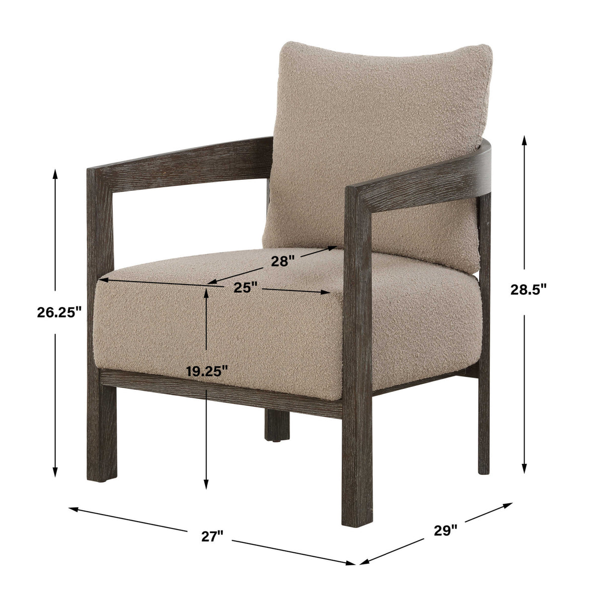   Beige Boucle Accent Chair | Oroa.com