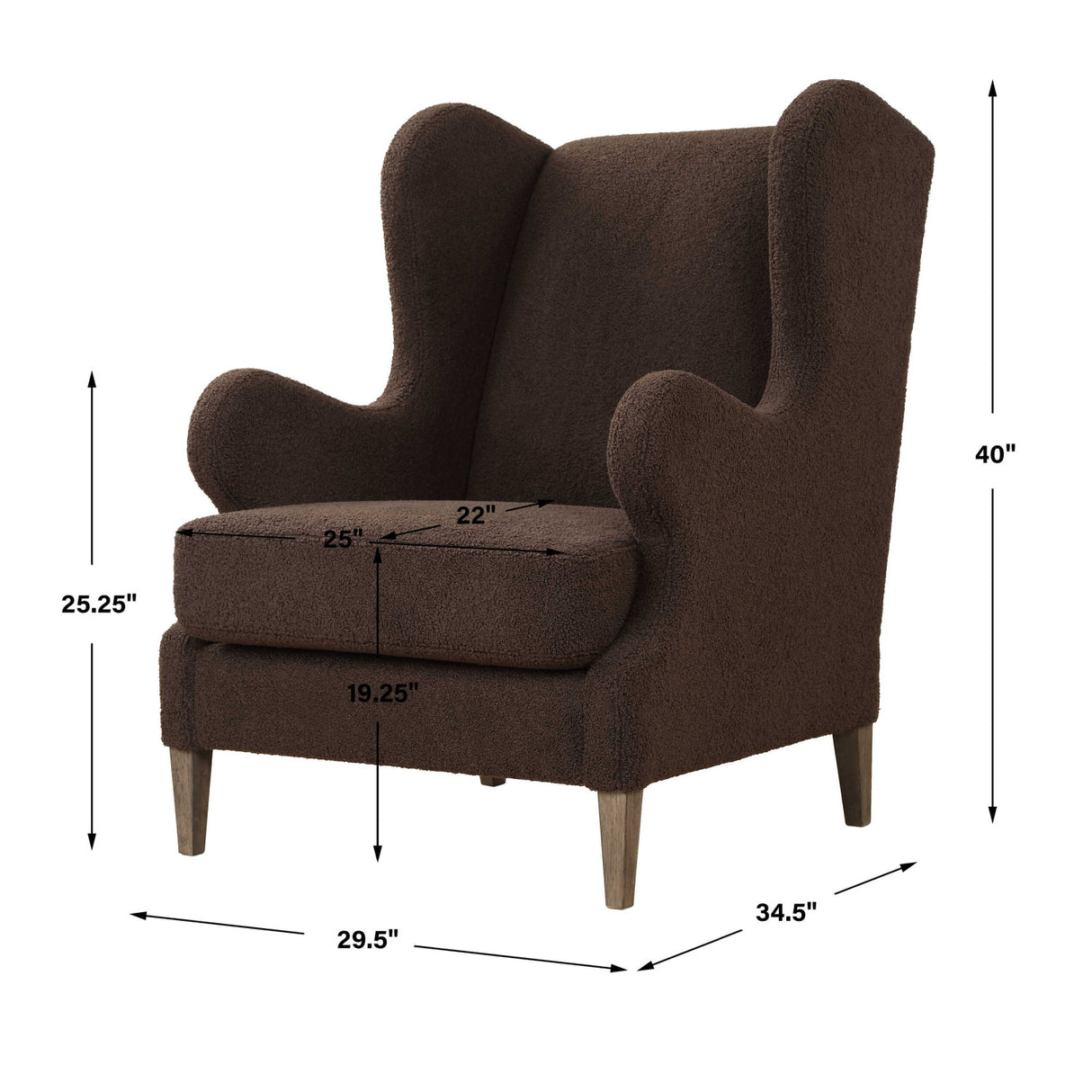   Brown Shearling Accent Chair | Oroa.com