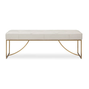   Tufted White Leather Bench | Oroa.com