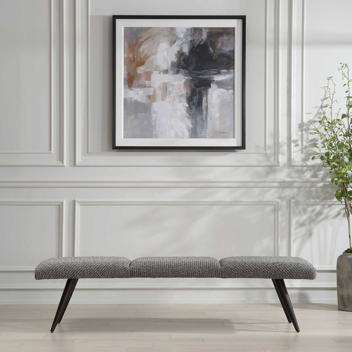   Gray Boucle Bench | Oroa.com