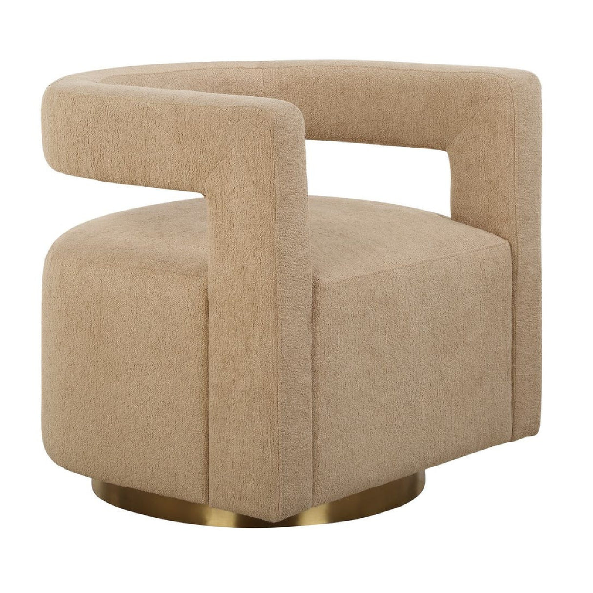   Beige Boucle Modern Swivel Chair | Oroa.com
